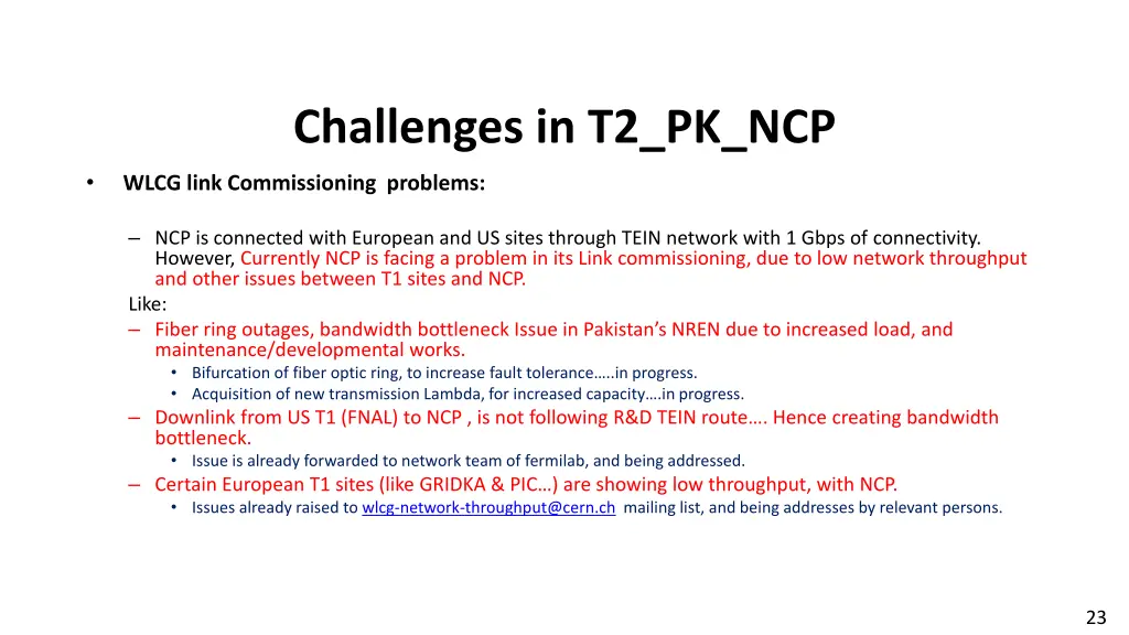 challenges in t2 pk ncp