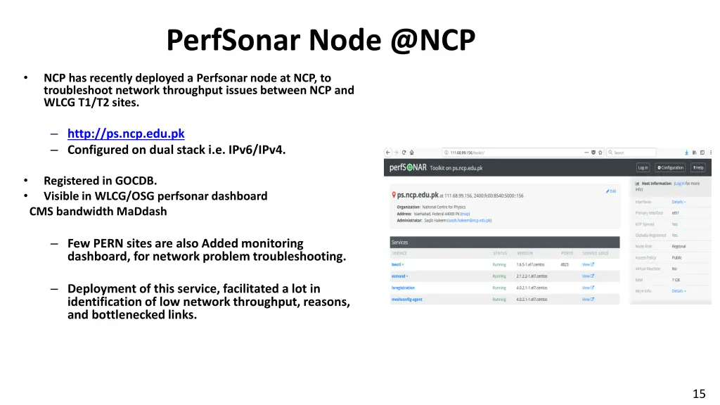 perfsonar node @ncp