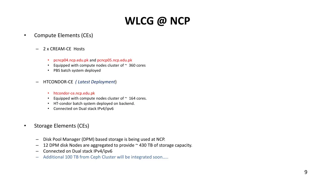 wlcg @ ncp 1
