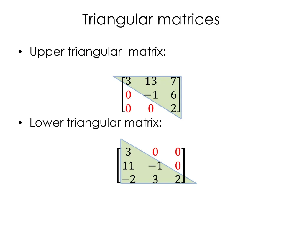 triangular matrices