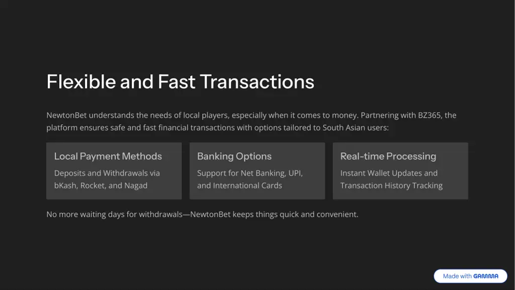 flexible and fast transactions