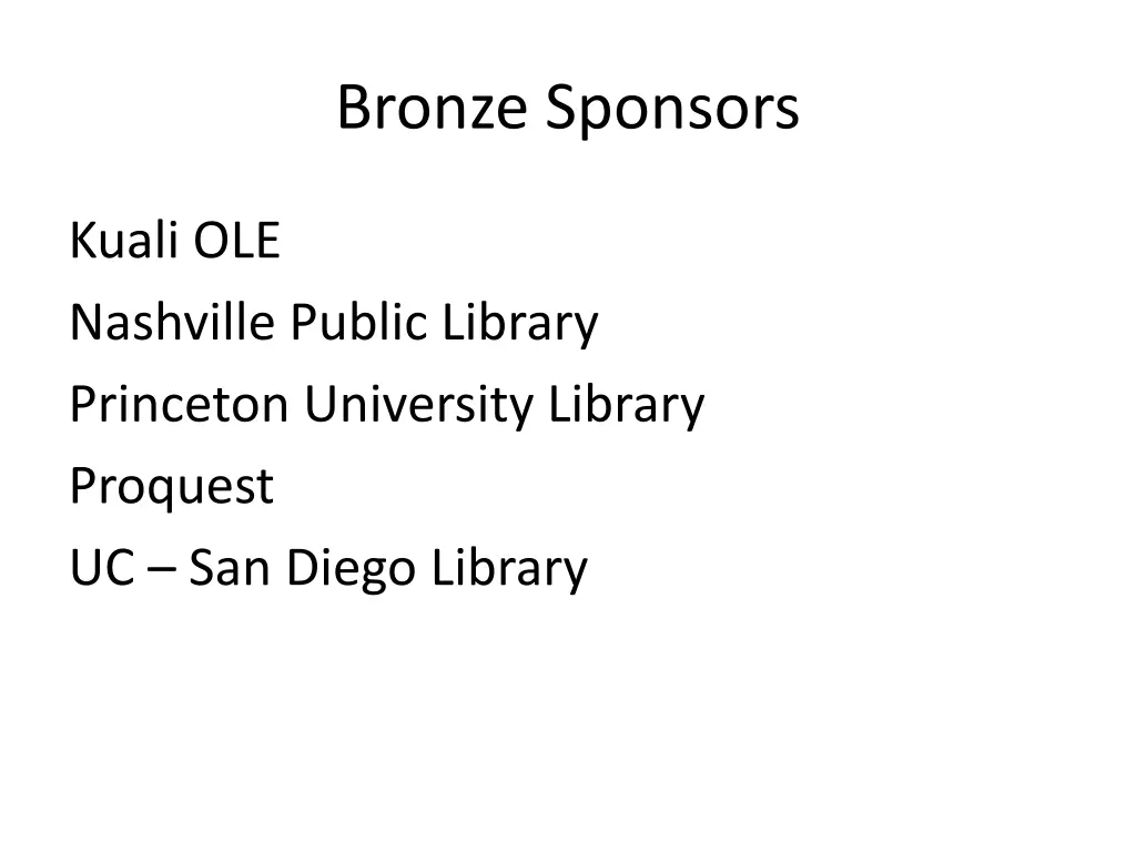 bronze sponsors
