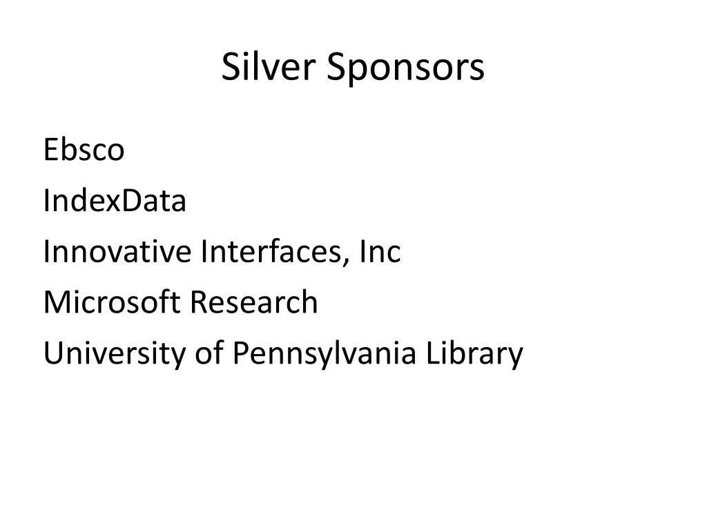 silver sponsors