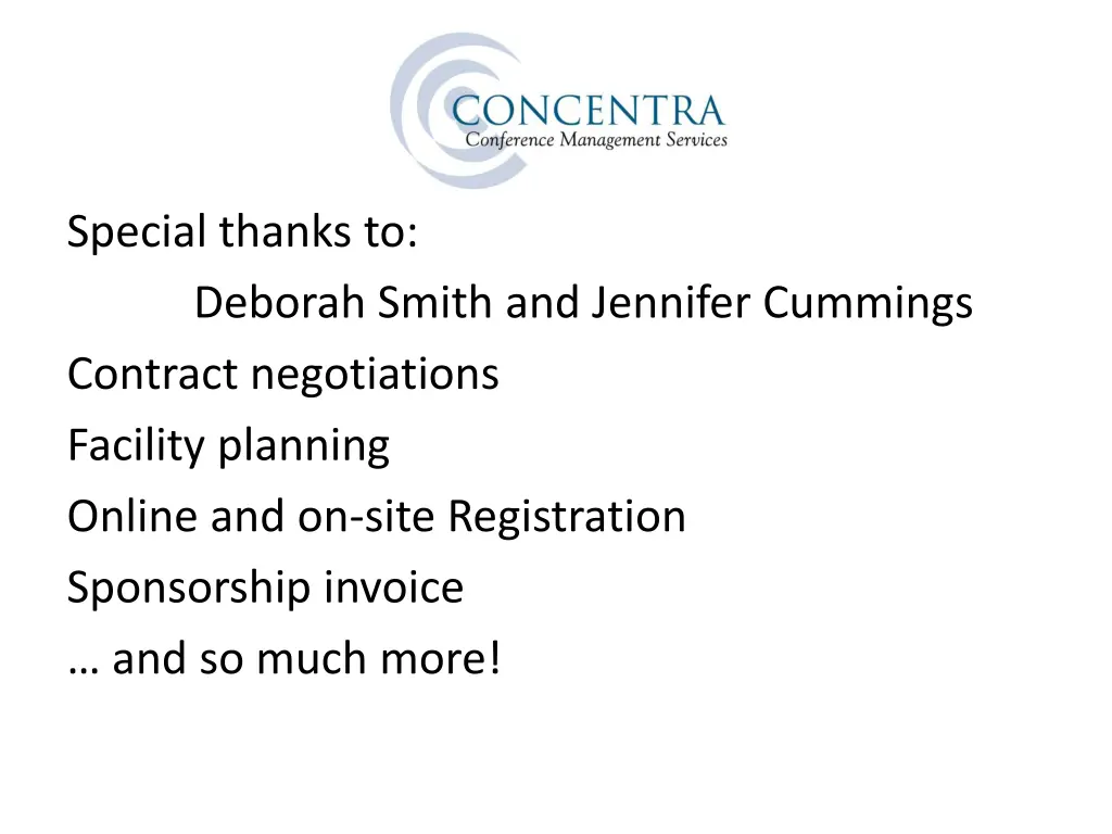 special thanks to deborah smith and jennifer