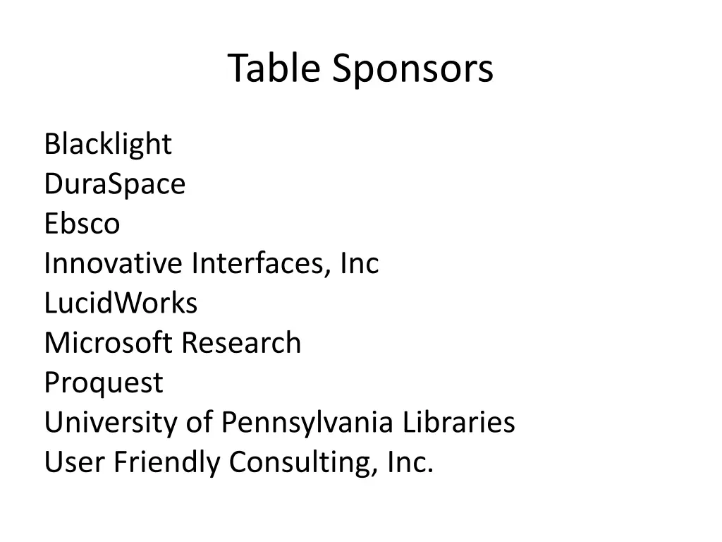 table sponsors