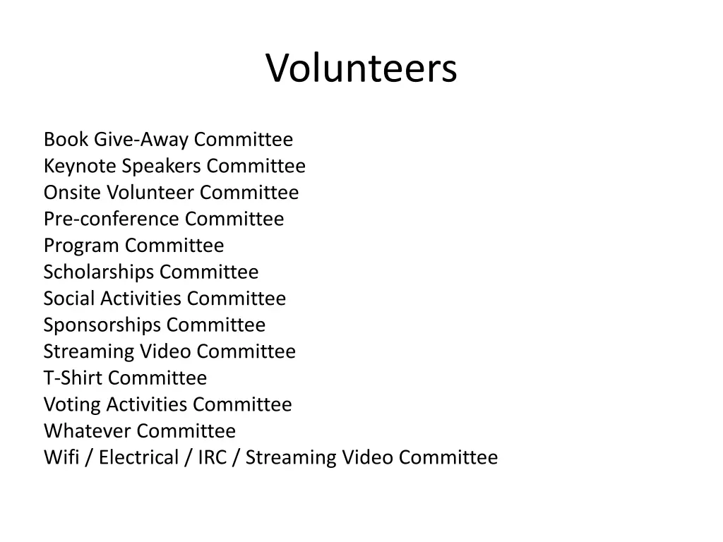 volunteers