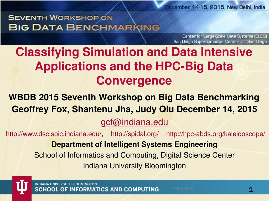 classifying simulation and data intensive