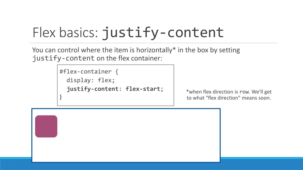 flex basics justify content