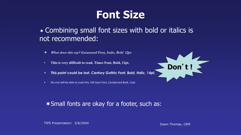 font size 1