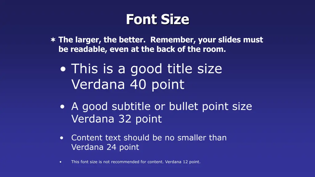 font size