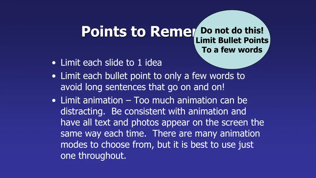 points to remember