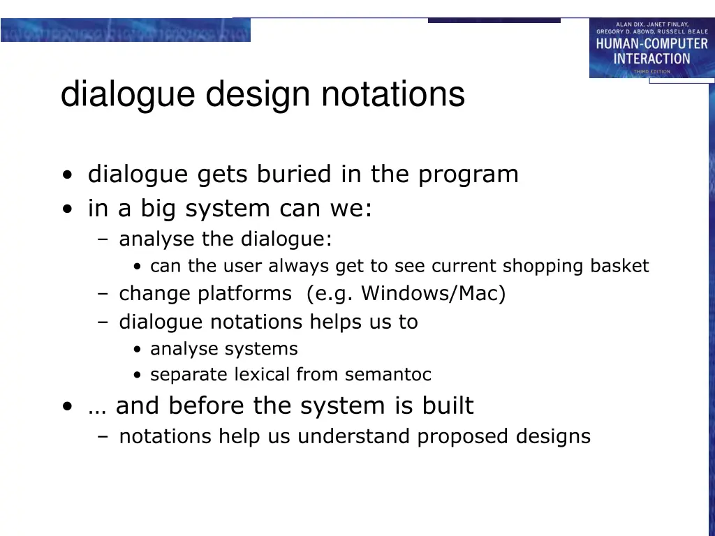 dialogue design notations
