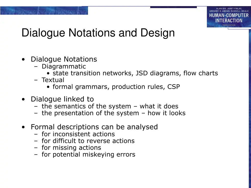 dialogue notations and design