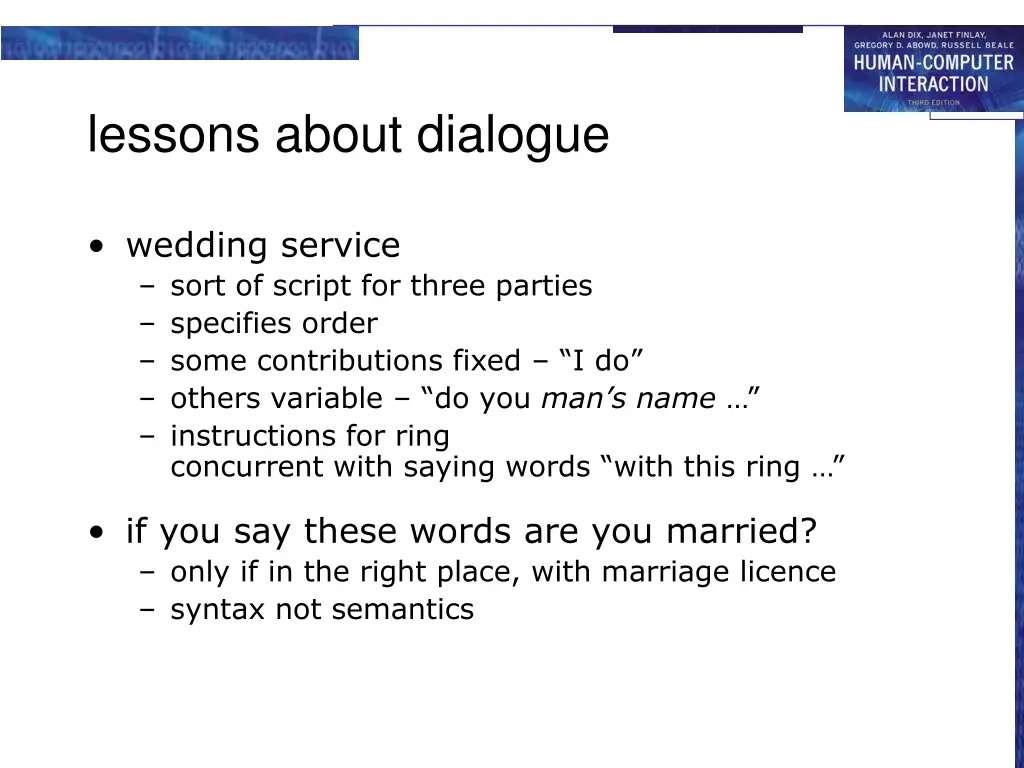 lessons about dialogue