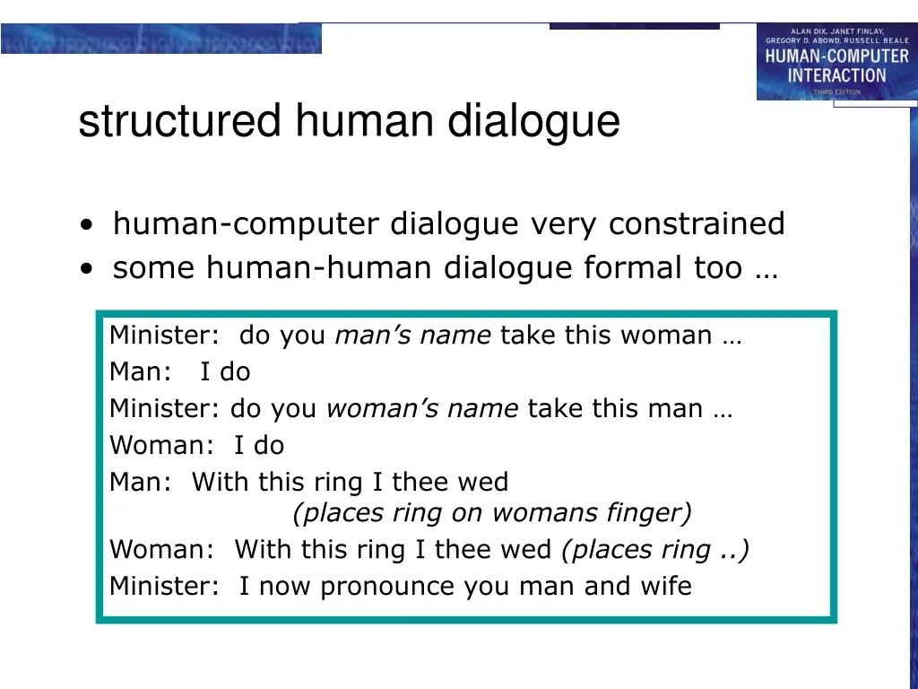structured human dialogue