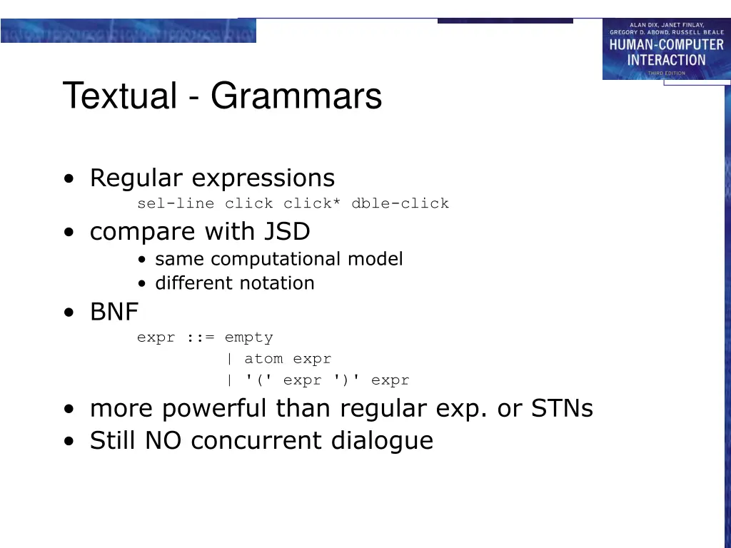 textual grammars