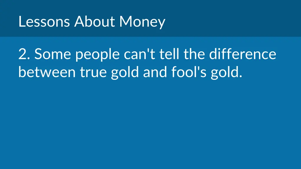 lessons about money 1