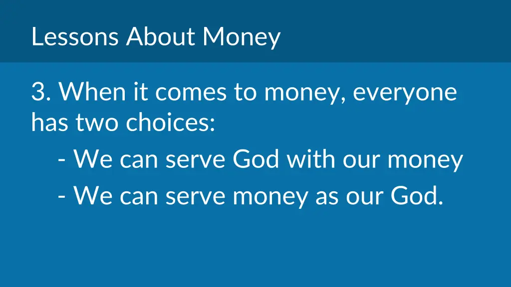 lessons about money 2