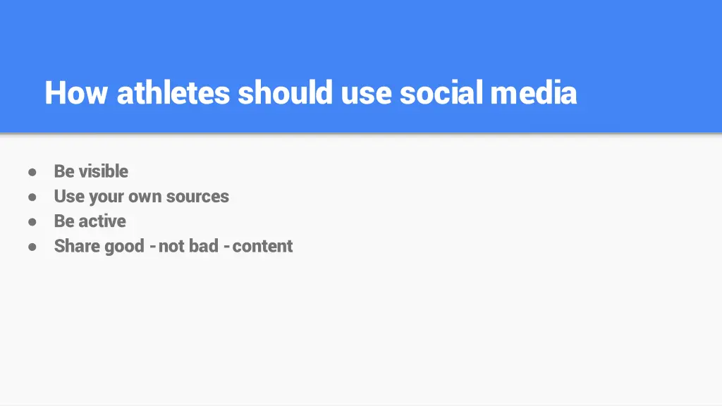 how athletes should use social media