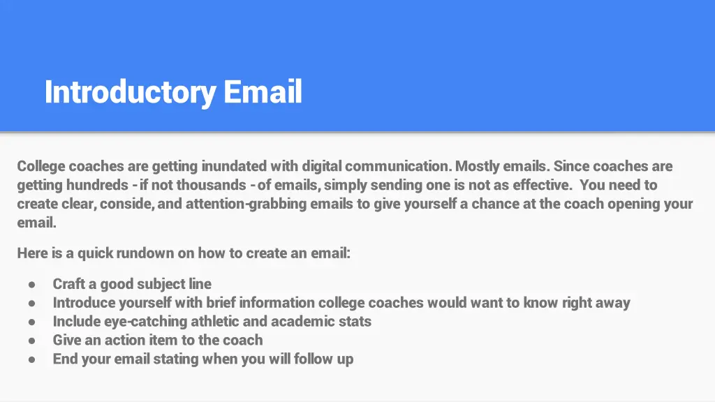introductory email