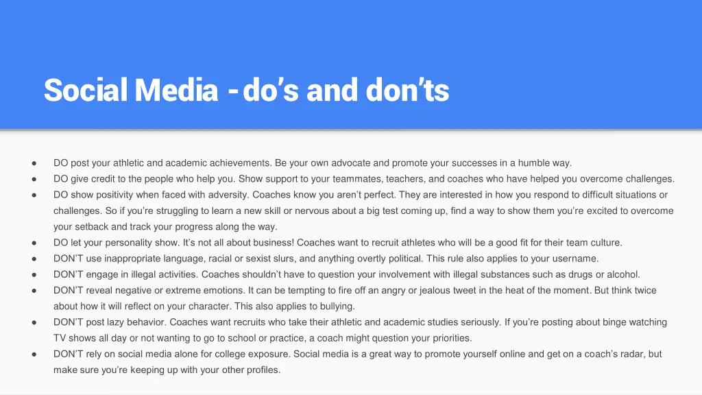 social media do s and don ts