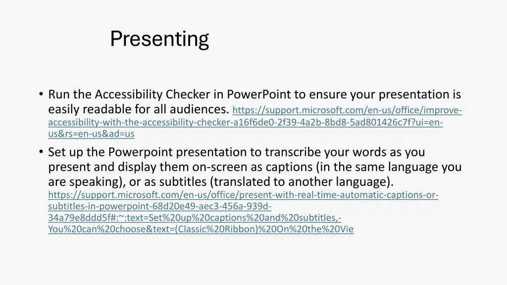 presenting