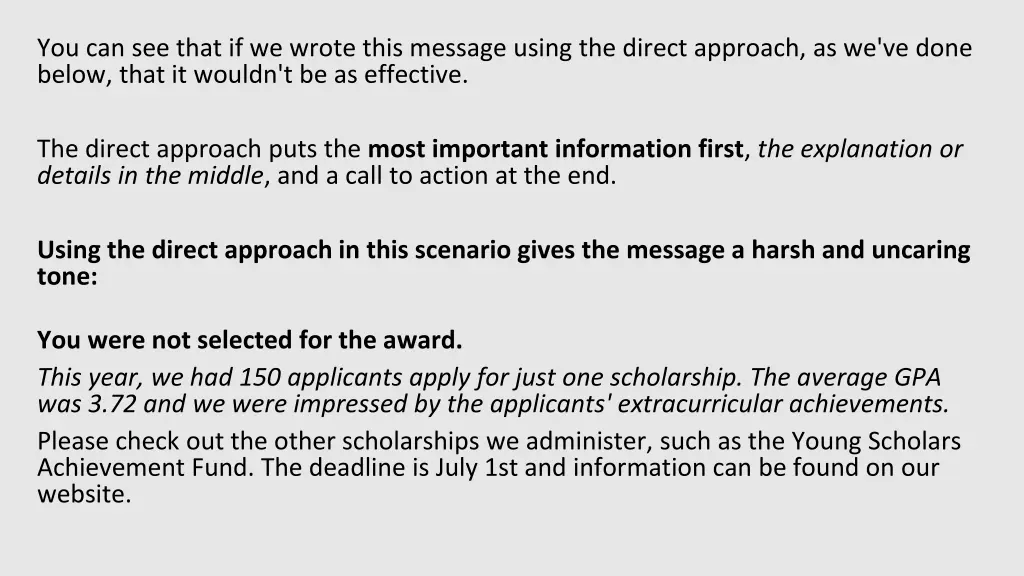 you can see that if we wrote this message using
