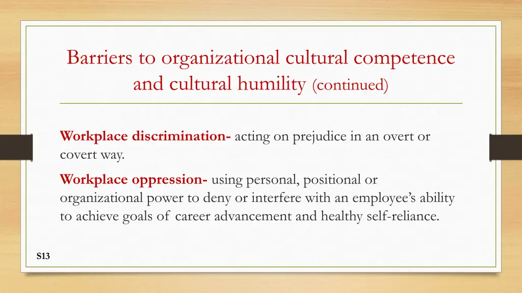 barriers to organizational cultural competence 1