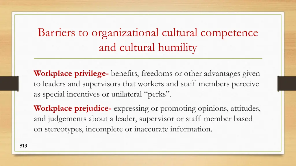 barriers to organizational cultural competence