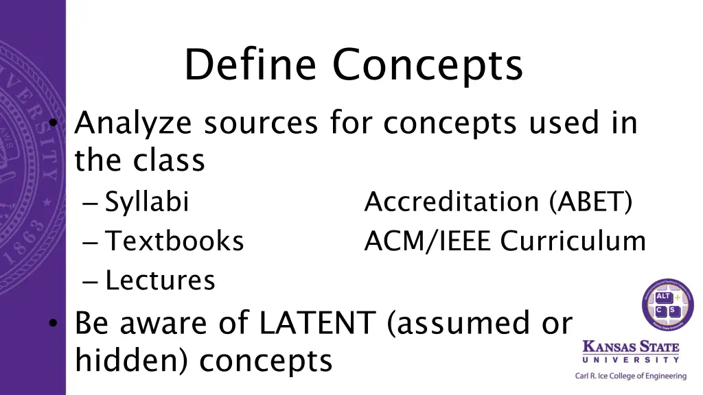 define concepts analyze sources for concepts used