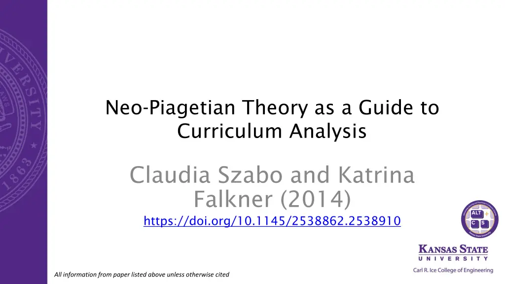 neo piagetian theory as a guide to curriculum