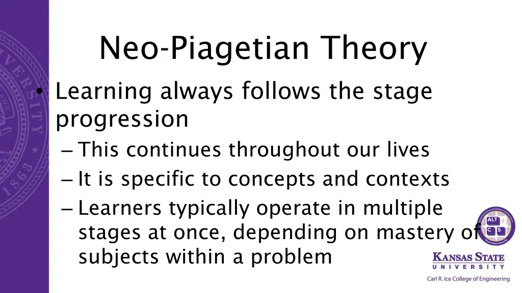 neo piagetian theory learning always follows