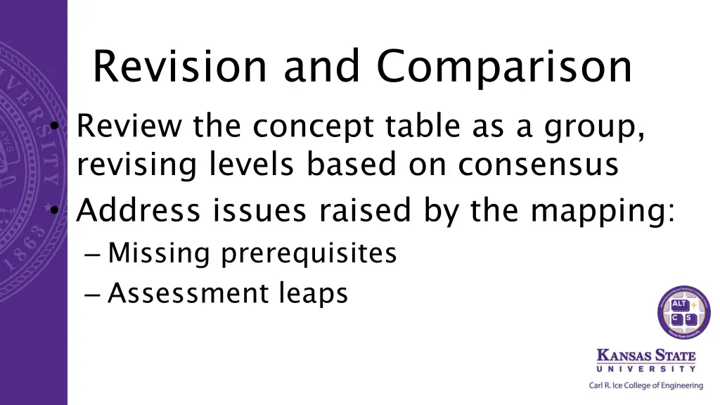revision and comparison review the concept table