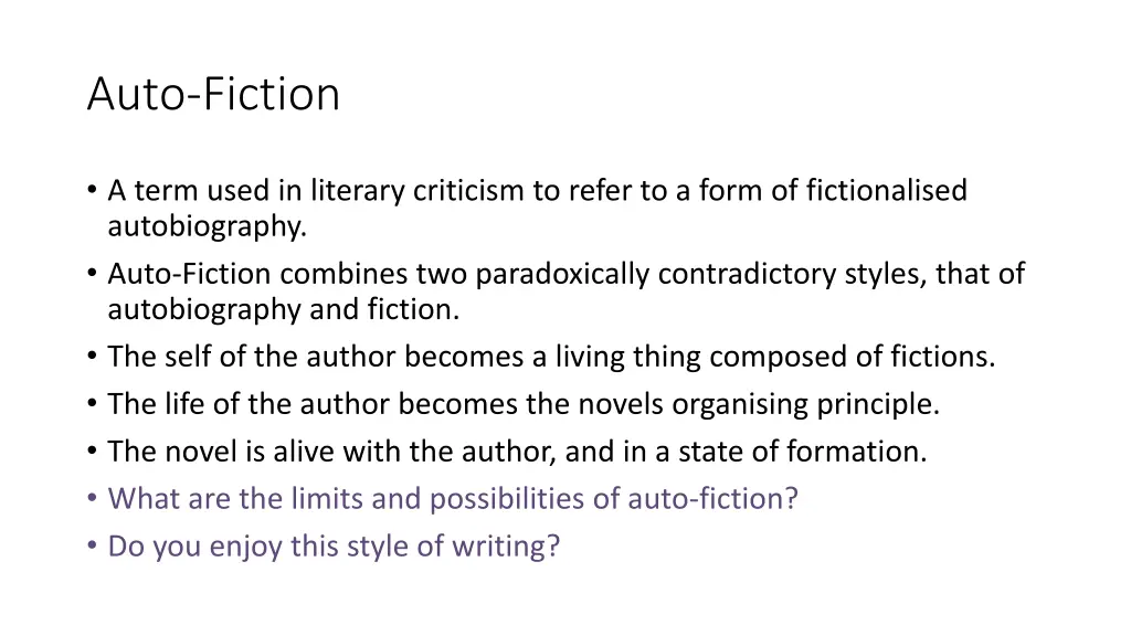 auto fiction