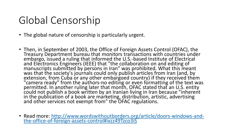 global censorship