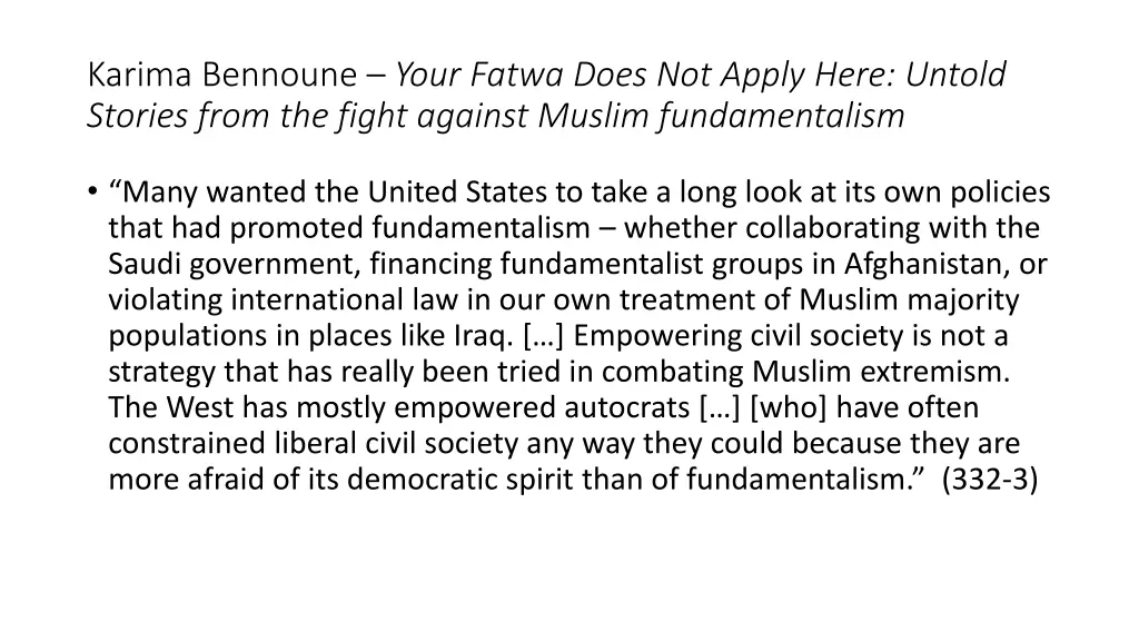 karima bennoune your fatwa does not apply here