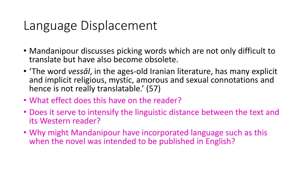 language displacement