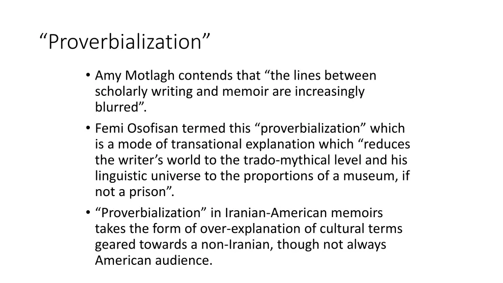 proverbialization