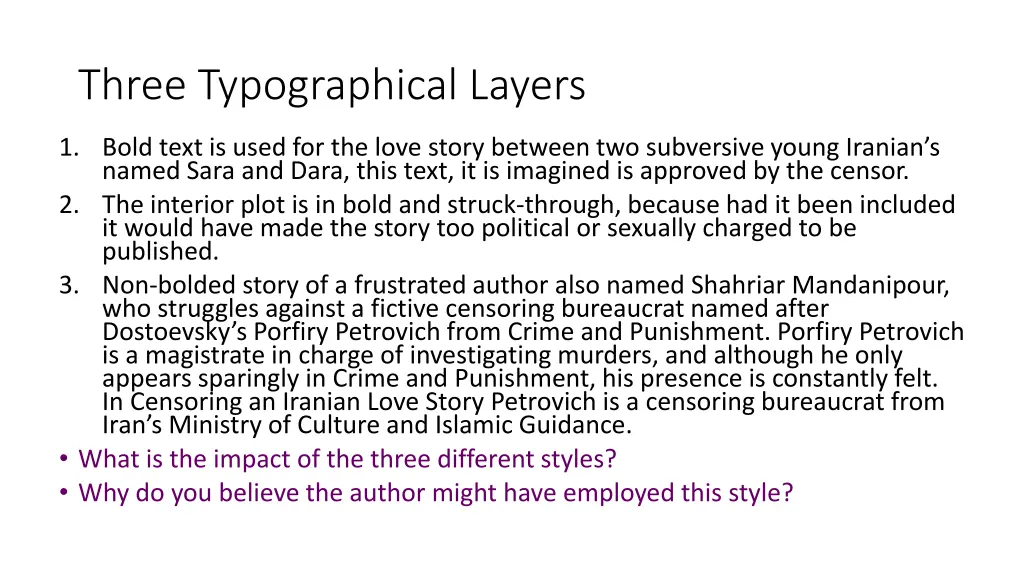 three typographical layers