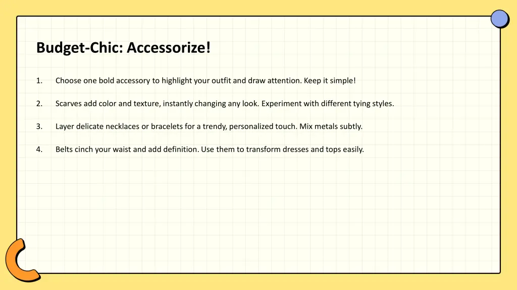 budget chic accessorize