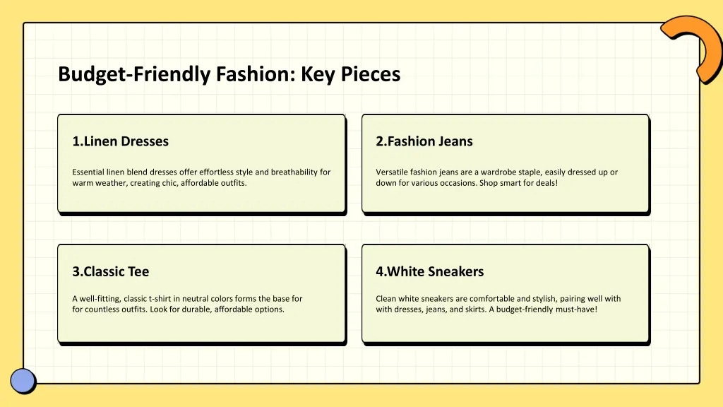 budget friendly fashion key pieces