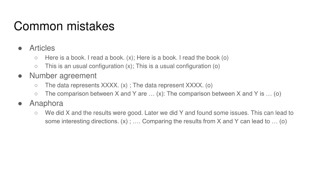 common mistakes