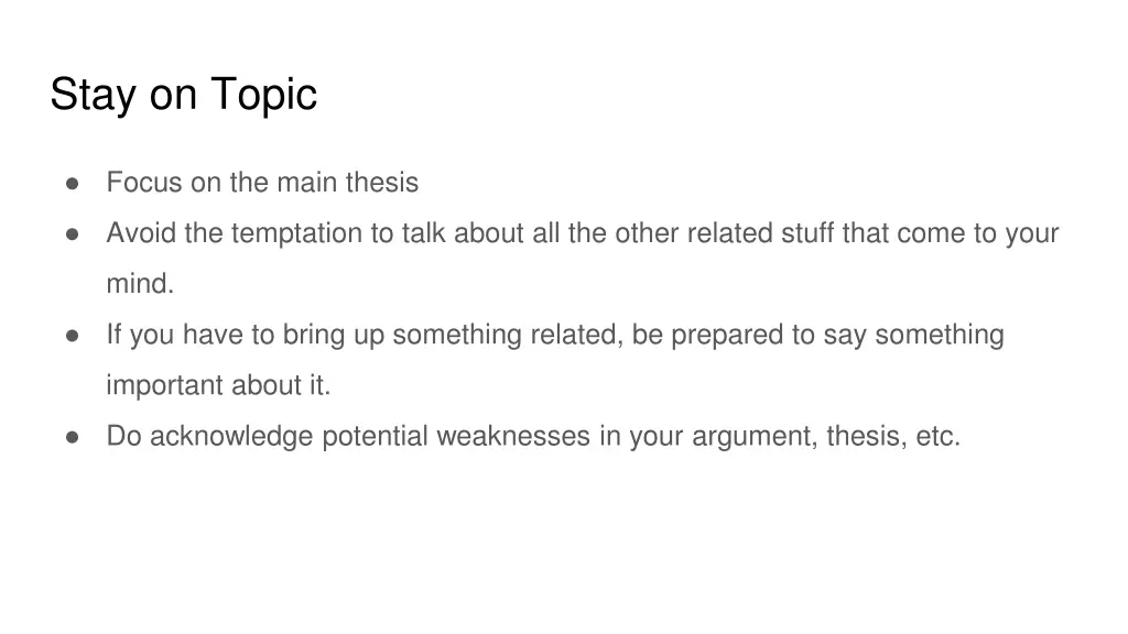 stay on topic