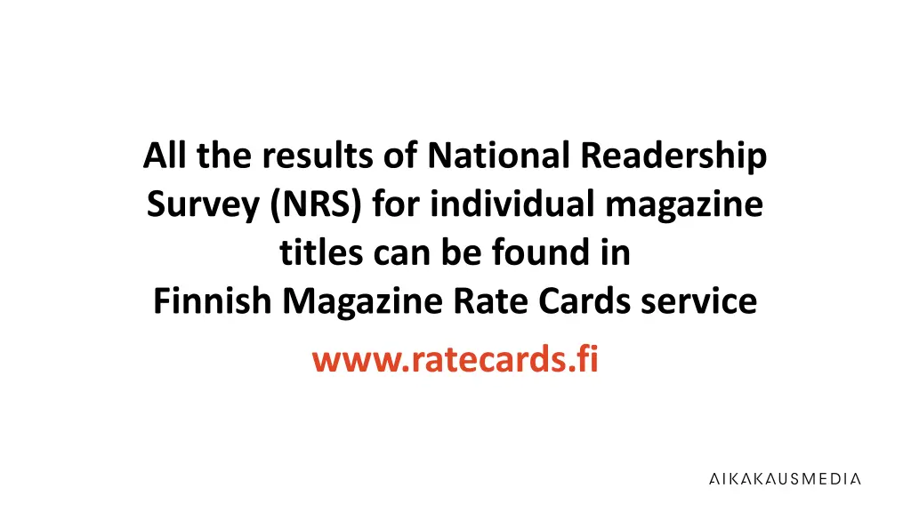 all the results of national readership survey