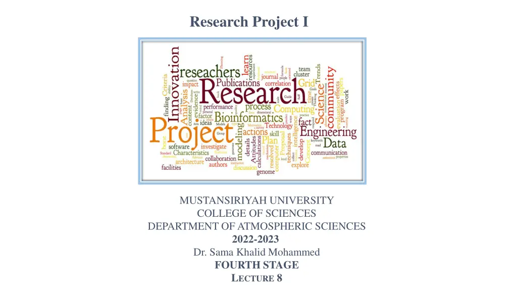 research project i