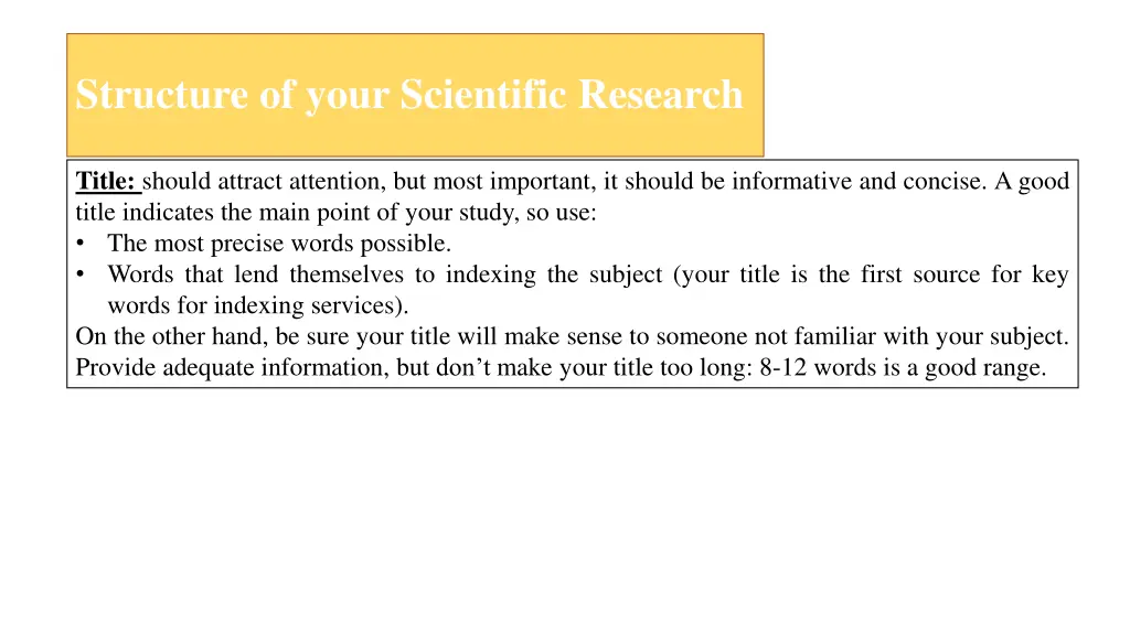 structure of your scientific research 1