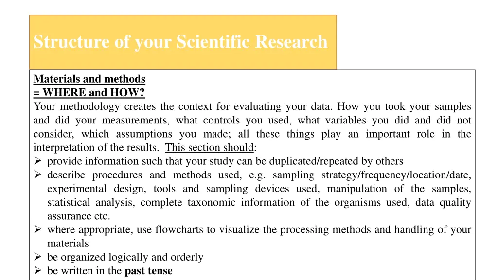 structure of your scientific research 5