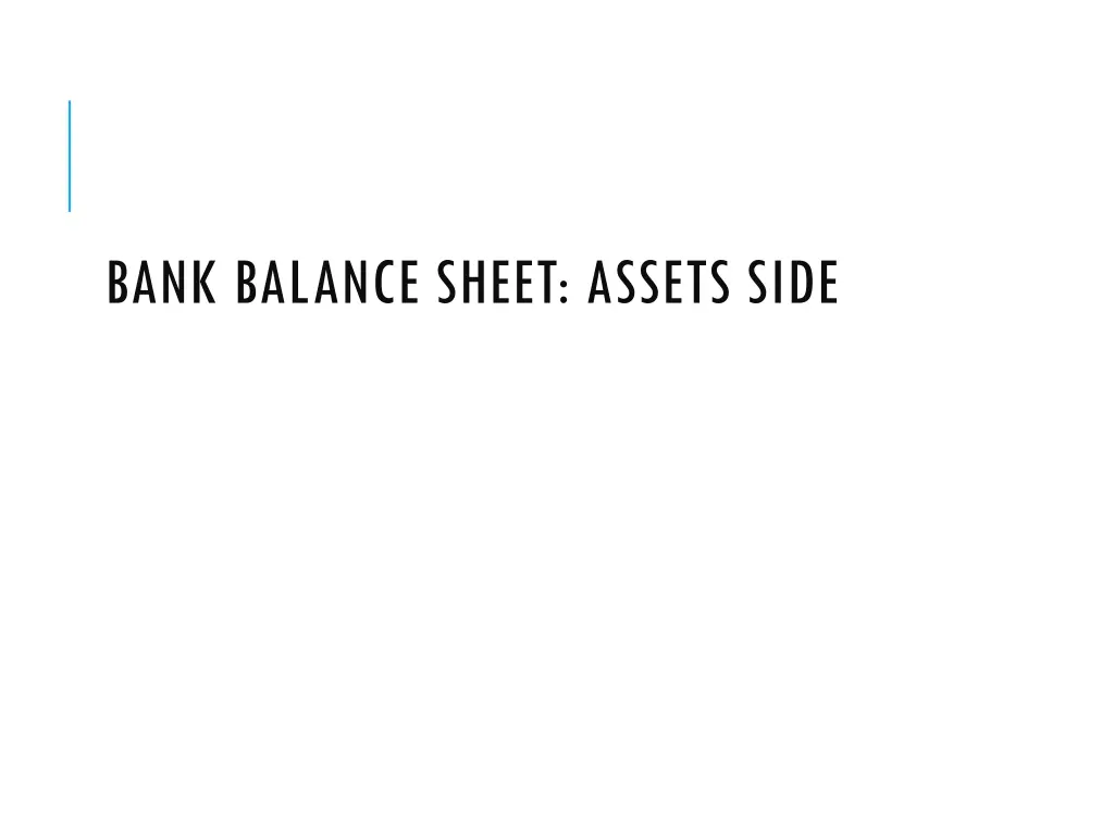 bank balance sheet assets side
