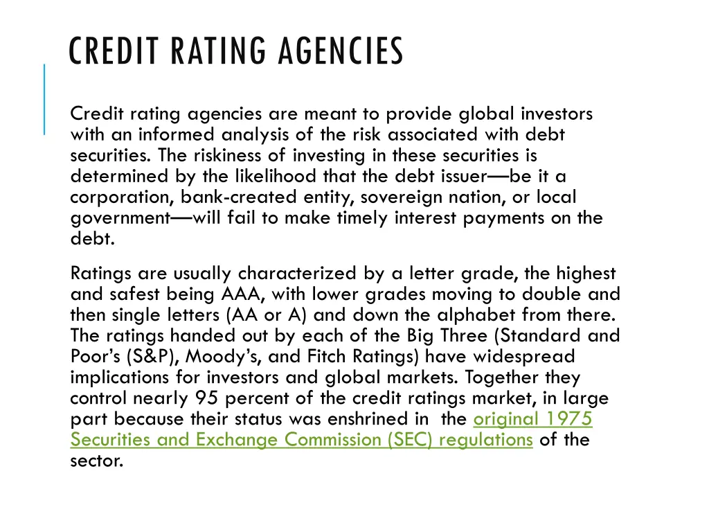 credit rating agencies