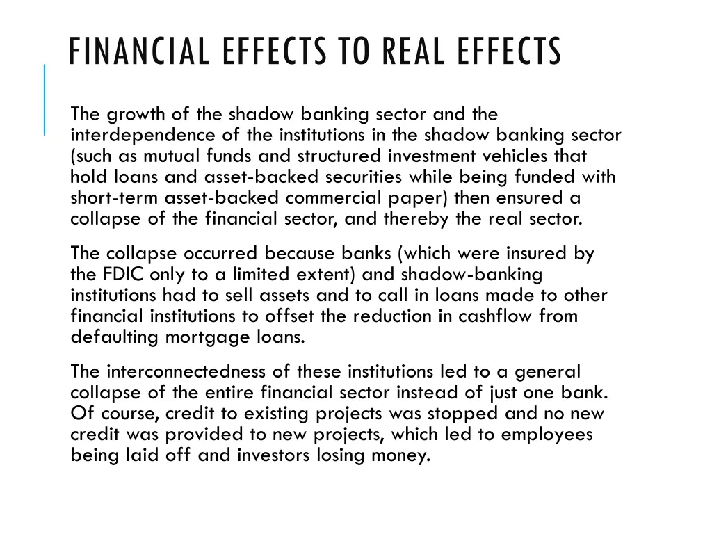 financial effects to real effects 1